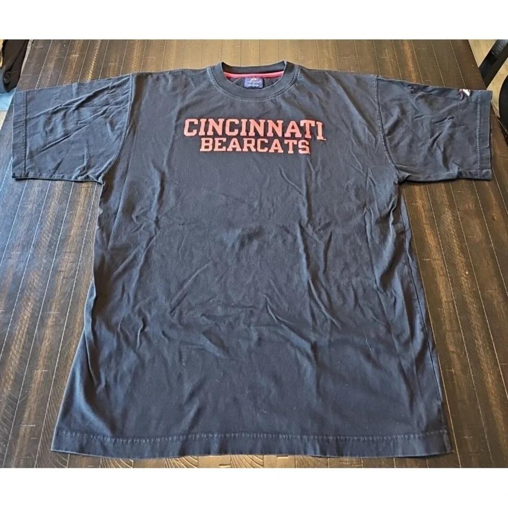 Pro Player Men Black Cincinnati Bearcats 100% Cotton Short Sleeve Shirt Sz L Reg